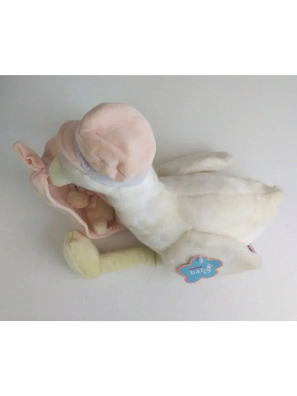 Vintage Aurora Baby Special Delivery Pink Stork Plush Baby Bear With Tags #20069